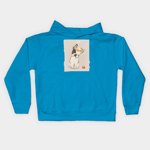 Bulldog 1 Kids Hoodie by EveFarb